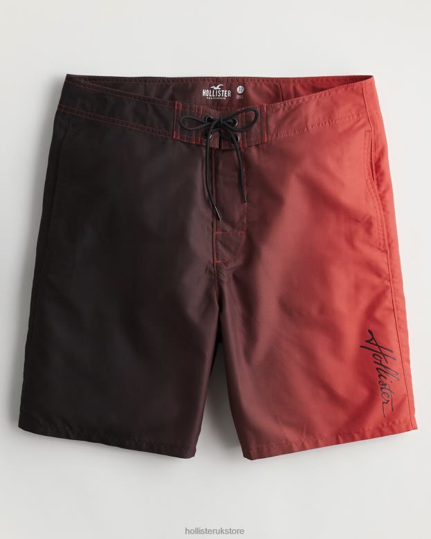Bottoms Hollister Men Board Shorts 9\\ 488201399 Black To Red Ombre